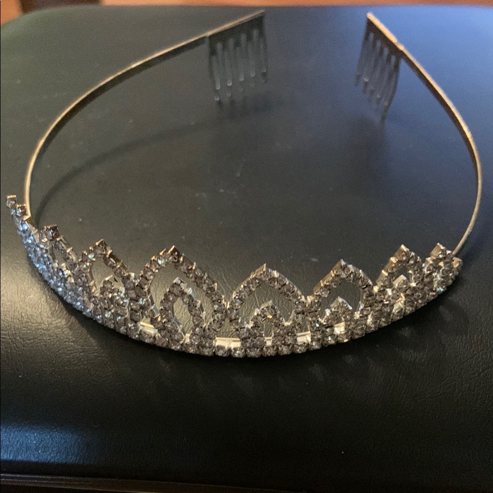 Elegant Silver Rhinestone Bridal Headband With Combs